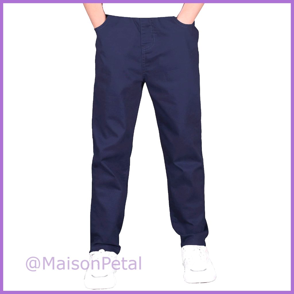 Boys Stretch Pull-On Chino Pants School Uniform Twill